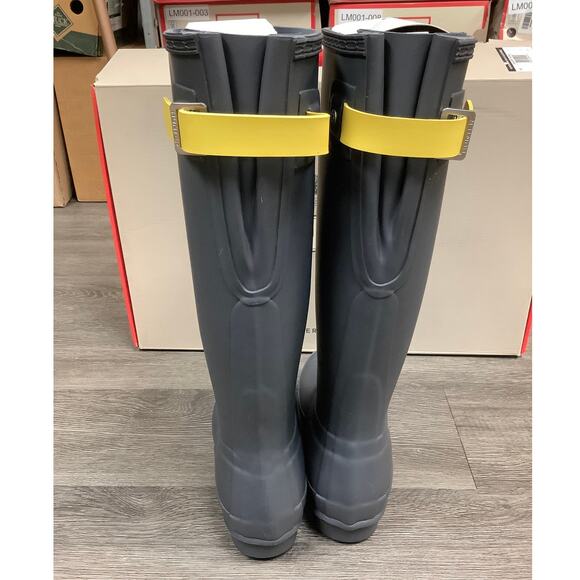Hunter Size 5 Luna Matte Blue Yellow Original Tall Rain Boots Waterproof LM1-28 - Picture 5 of 10